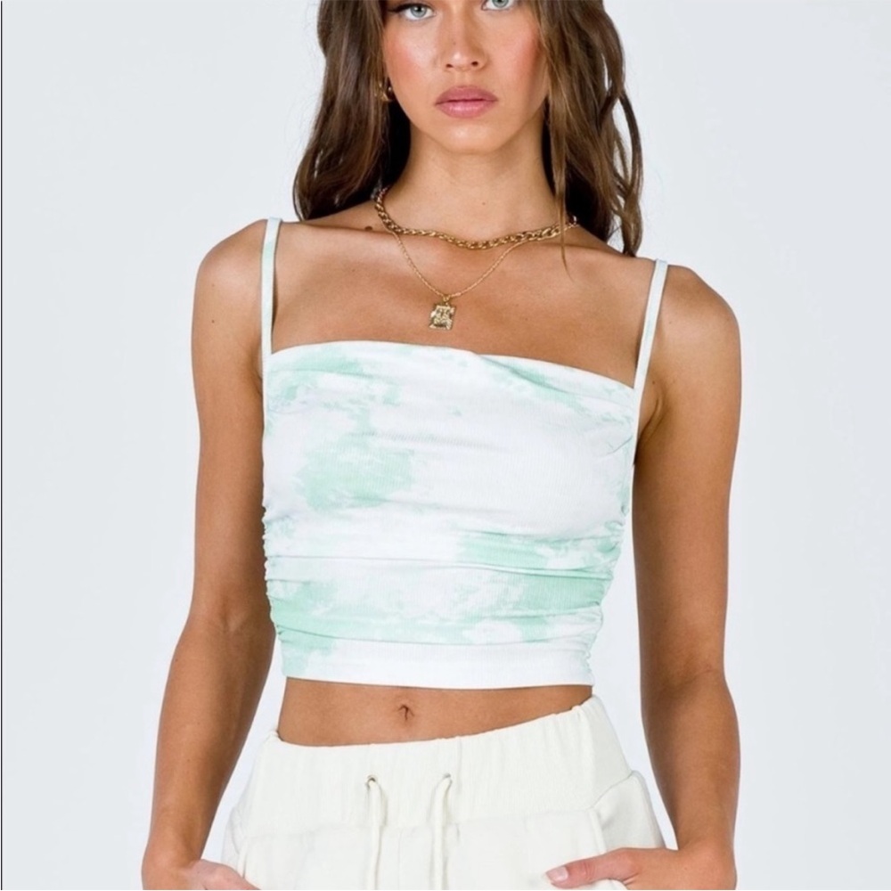 Princess Polly Mint Green Tie-Dye Tank Top